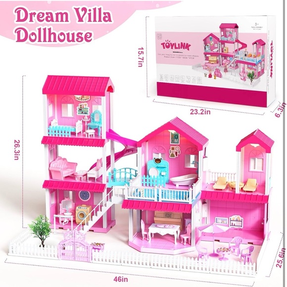 BNIB Pink Doll House for Girls - Picture 2 of 8